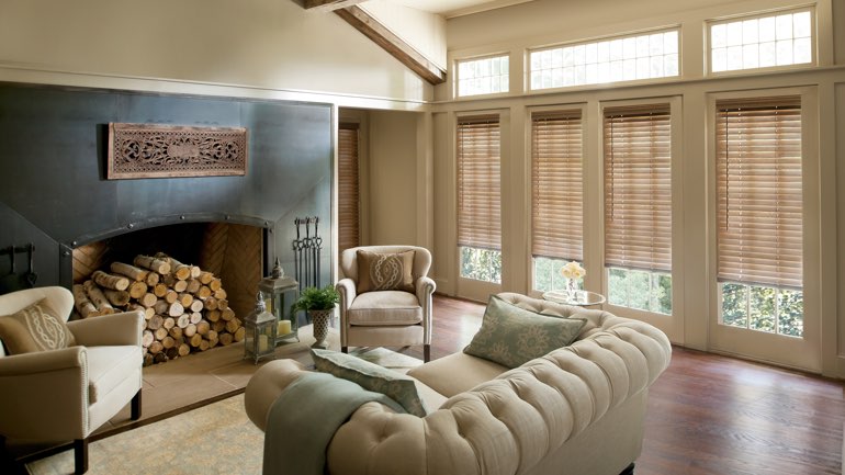 Jacksonville fireplace with blinds